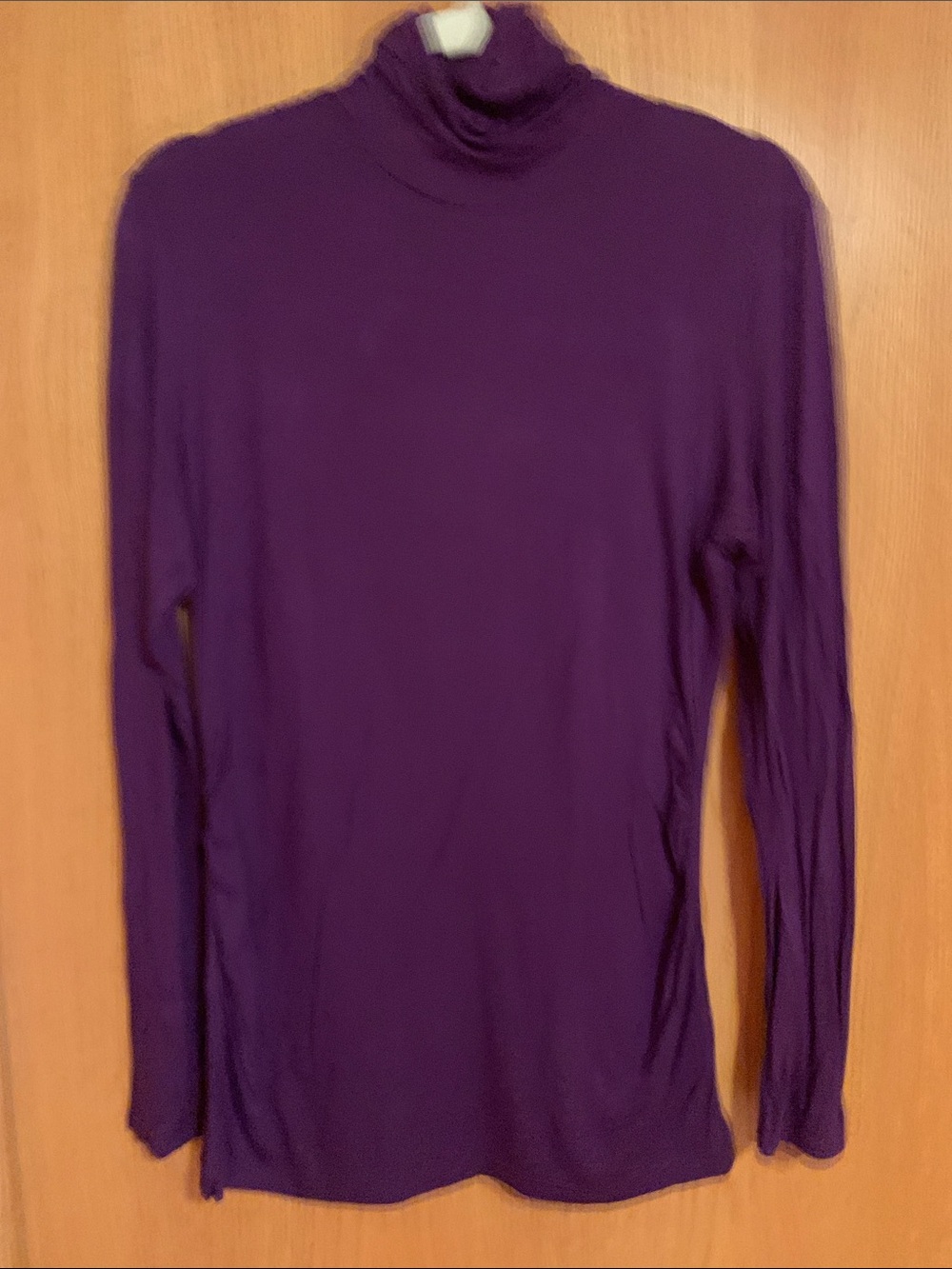 New York & Company Purple Long Sleeve Turtleneck Top